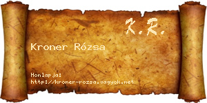 Kroner Rózsa névjegykártya